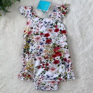 NWT Posh Peanut Barbara Ruffle Bubble Romper Floral 18-24M
